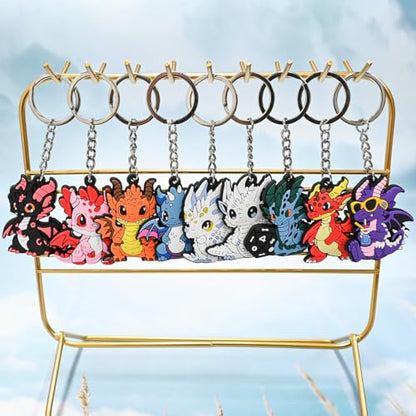 Cute Keychain Bulk,Cute Key Chain for Car Keys Purse Bag Rewards - color: Dragon-24