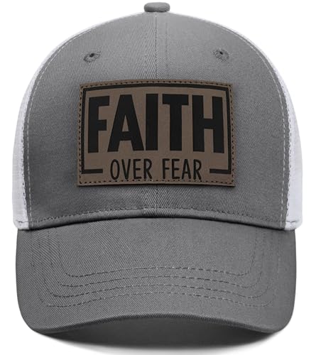 Christian Jesus Cross Hat - Faith Hats for Men Women - Religious Gifts for Thanksgiving Christmas - color: Faith Power/Carbon