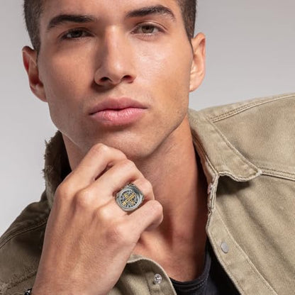 HZMAN St. Benedict Ring for Men, Exorcist Protection Prayer Ring in Stainless Steel, Comfort Fit Sizes 8-13, Gift for Son, Husband, Boyfriend