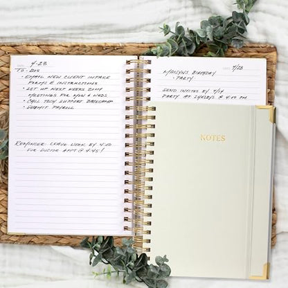 Aesthetic Thick Spiral Notebook Journal For Women in B5 - Linen Hardcover - color: Beige, size: B5