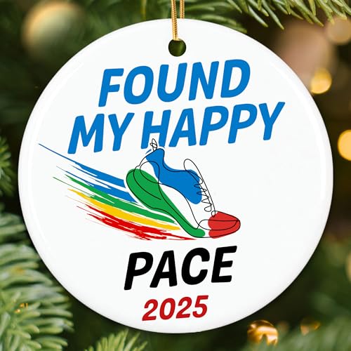ZAGKOO Christmas Running Gifts for Women, Men - Running Ornament for Christmas Tree, Cross Country Gifts for Runners Women, Track Runner Female - Marathon Gift Ideas - Ceramic Ornament 2025 Decoration - color: Running