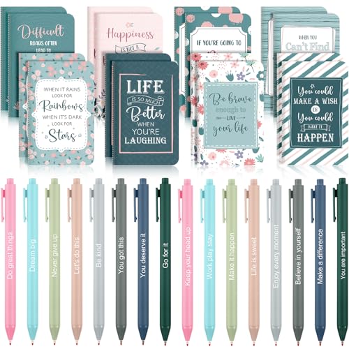 Funrous 32 Pcs Mini Notebooks with Pens Adults Party Favors, Floral - style: Floral