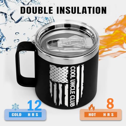 Cool Uncle Club 14 Oz Tumbler, Nutrition Facts Gifts For Uncle From Niece, Nephew - Birthday, Christmas Funny Gift For Men Him From Niece, Nephew, Kids - color: uncle club
