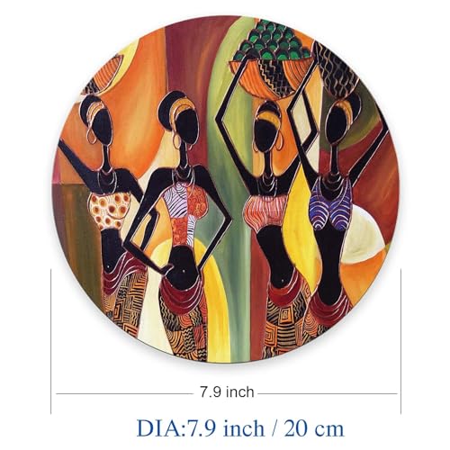 Mouse Pad, Four Sexy African Womens Mouse Pad, Premium-Textured Mouse Mat Round Non-Slip Rubber Base Computer Mousepads for Office Laptop Desk 7.9×7.9×0.12 inches - color: Four Sexy African Womens