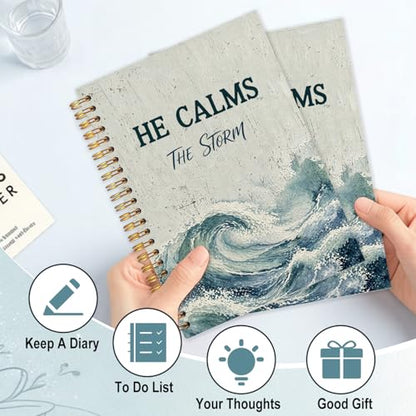 Ocean Christian Spiral Notebook 5.5x8.3 - color: White Ocean Christian