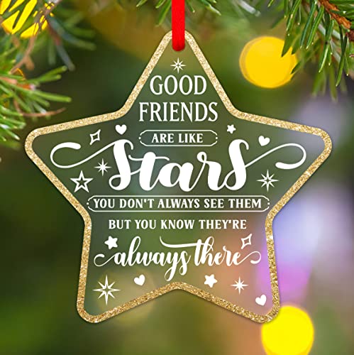 D4DREAM Good Friends Like Stars Christmas Ornaments - Best Friend Ornaments for Christmas Tree Decorations - Gifts for Female Women Girls Sisters - color: D