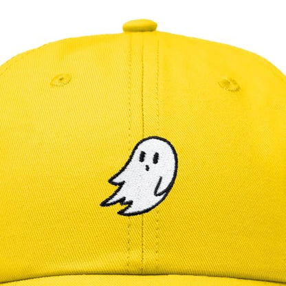 DALIX Ghost Embroidered Mens Womens Cotton Dad Hat Baseball Cap Adjustable - color: Gold