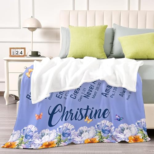 Personalized Baby Blankets with Name Religious Throw Blanket for Girls - color: Design13