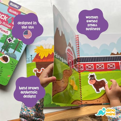 Stick4Ever Jelly Sticker Book® - for Kids - Waterproof, Easy to Clean Reusable Sticker Book for Toddlers- Reusable Road Trip Activities for Kids - Stocking Stuffers for Toddlers (Farm) - style: Farm
