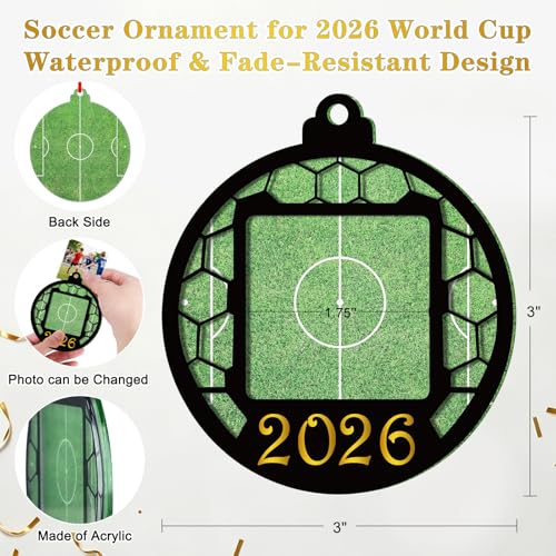 D4DREAM Soccer Ornament 2026 - Acrylic Personalized Photo Frame Ornament - color: 5-1 Soccer Ornament
