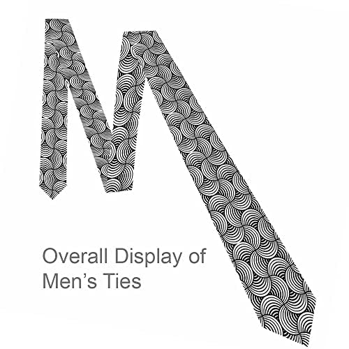 Black Dots Men's Neckties Retro Classic Circle Geometry Men's Tie for Mens Teens Business Work Casual Wedding Party - color: Rounded Lines