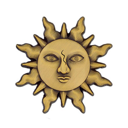 Beach & Ocean Lapel Pins - Gold & Silver Sea Life, Nautical & Tropical Designs - color: Antique Gold Sun Face Sunshine, size: 10 Pack
