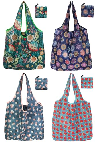 Grocery Bags, Gift-Ready Packaging, A Fun & Practical Gift For Women - color: Boho 4 Pack