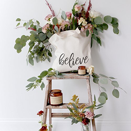 The Cotton & Canvas Co. Beach, Grocery, Farmers Market, Shopping and Travel Reusable Shoulder Tote and Handbag … - style: Believe