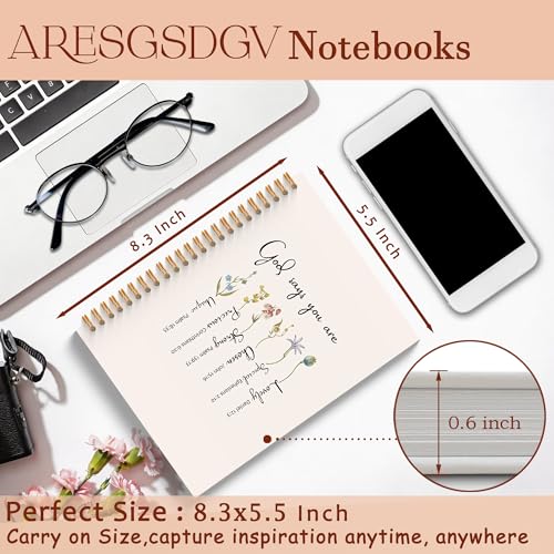 Christian Prayer Journal for Women, Bible Notebooks for Note Taking, Christian Gifts for Women, God Says You Are Bible Verse Scripture Spiral Notebook 5.5x8.3 Inch - color: God says