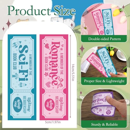 Wxiben 100 Pcs Ticket Bookmark Bookmarks Funny Book Club Page Marks Gifts - color: Funny Ticket