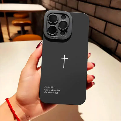Christian Bible Verse Phone Case Jesus Cross Phone Case TPU Frame Full-Body Protective Cover for iPhone 17/16/15/14/13 Pro Max, Pro, Plus - color: Style2-Black, size: iPhone 17