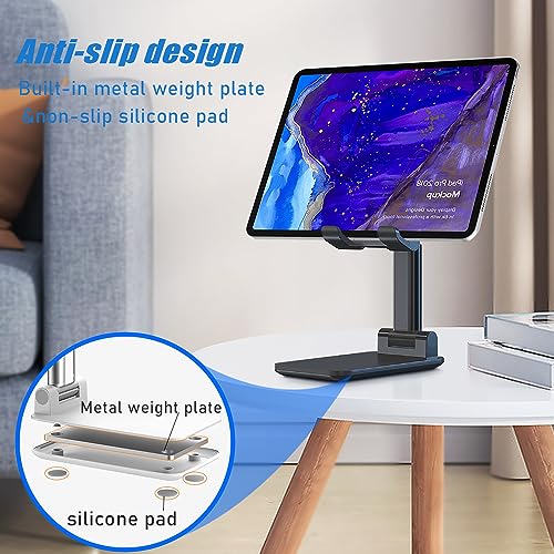 Phone Stand for Desk, Cell Phone Holder Cute Smart Cellphone Stand Foldable Stands Compatible with Under 8" Devices, Office Accessories, Black-Green - color: H-Black-Green