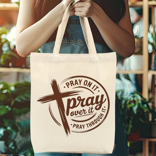 Christian Gifts for Women, Floral Faith Canvas Tote Bag, Faith Gifts for Women Mom Inspirational - color: Boho Christian 776