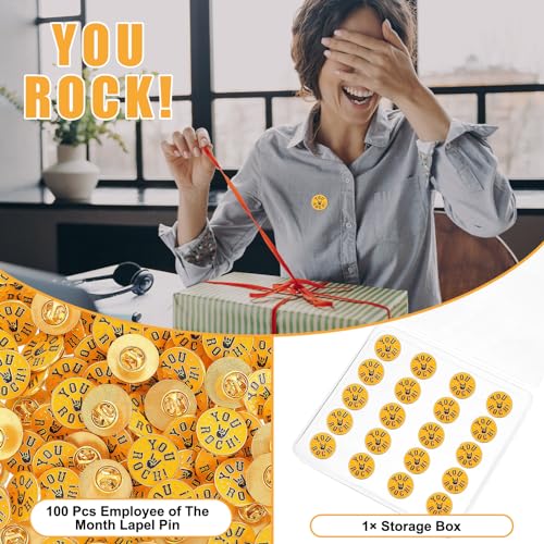 Ceenna 50 Pcs Employee of the Month Star Lapel Pins, You Rock - style: You Rock