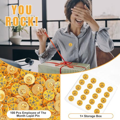 Ceenna 50 Pcs Employee of the Month Star Lapel Pins, You Rock - style: You Rock
