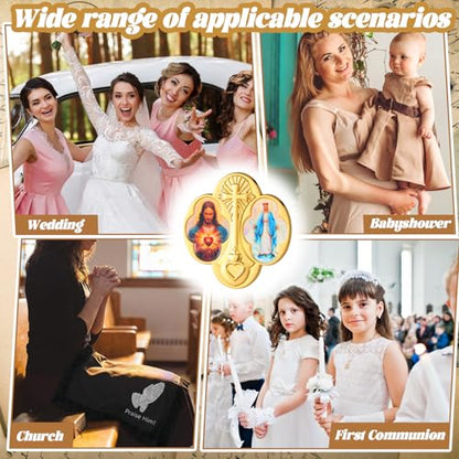 Yinkin 24 Pcs Catholic Pins Gold First Communion Lapel Pins - style: Sacred Heart
