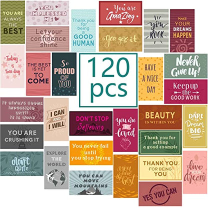 Outus 120 Pcs Motivational Encouragement Inspirational Card Boho Rainbow - style: Retro Style