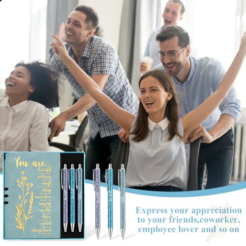 Affrolling 5 Pcs Christian Gifts for Women Church Religious Gifts A6 Bible Leather Notebook Pens with Box Prayer Journal for Men Bible Study Pastor's Wife Godmother Father(Blue) - color: Blue