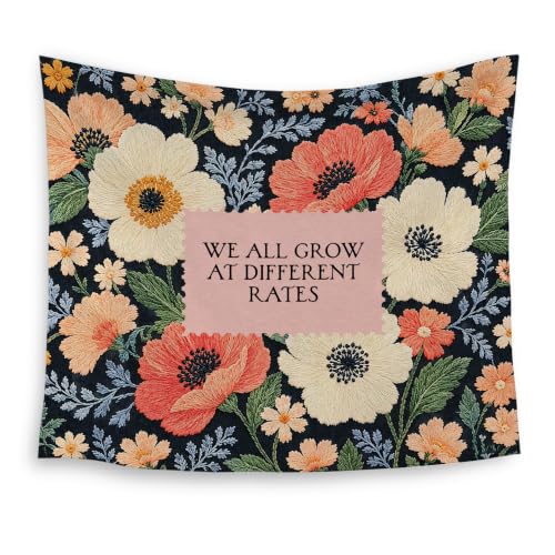 HUGANE Floral Mental Health Tapestry Wall Decor 50x60 Inch - color: colour-03