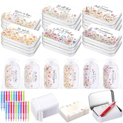 140Pcs Christian Gifts for Women, Prayer Boxes with Prayer Cards and Pencil - style: Pastel Floral