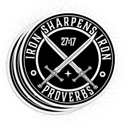 (3Pcs) Iron Sharpens Iron Stickers - Proverbs 27 17 Stickers Bible Christians Die-Cut Waterproof Vinyl Sticker for Laptop Water Bottle Phone Kindle Decal Stuff Gifts for Her Him 2 Inches - size: 2x2"