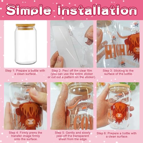 Rngmsi Christmas UV DTF Cup Wrap - 20 Sheets Pink Merry Christmas UV DTF Cup Wraps for 16 oz Snowmen Gnome Santa Claus Uvdtf Decals Personalized Waterproof Rub on Transfer Stickers for Glass Cups - style: Pink Merry Christmas