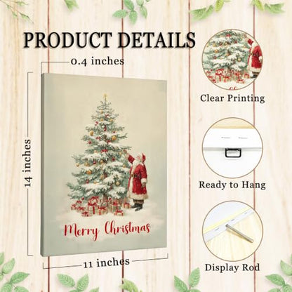 SHQIEUDH Merry Christmas Tree Santa Winter Wall Art Decor Framed 11x14 - color: christmas-05