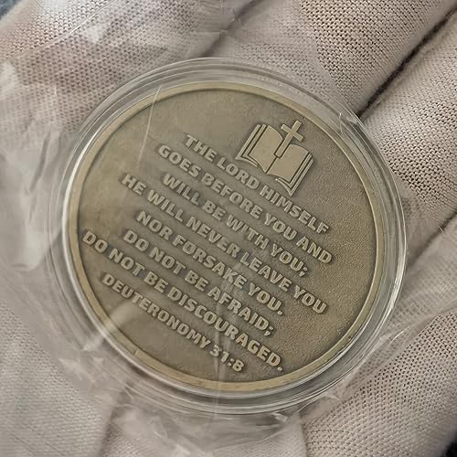Rooted in Christ The Lord is My Rock, My Fortress, My Deliverer Faith-Based Christian Challenge Coin Bible Verse Gift (Single Coin) - color: Single Coin