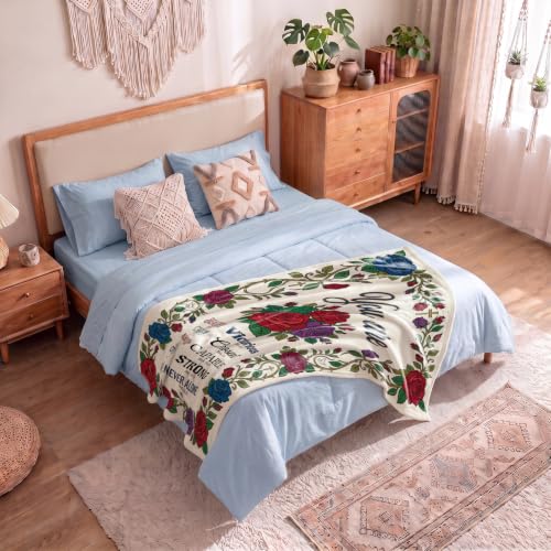 Christian Rose Flowers Throw Blanket – Religious Gifts for Women - color: Tk036, size: 80"x60"