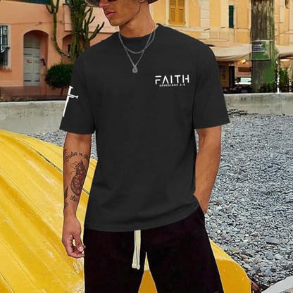 Christian Faith Cross Shirts for Men Jesus God Bible Verse Shirt Religious Inspirational Tshirts Graphic Cotton Tees - color: Black, size: XX-Large