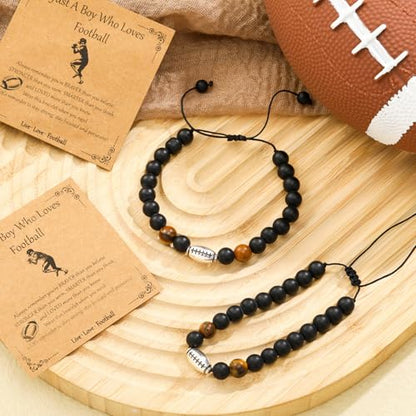 12 Set Sport Adjustable Bracelets Gift - color: Black, size: Football