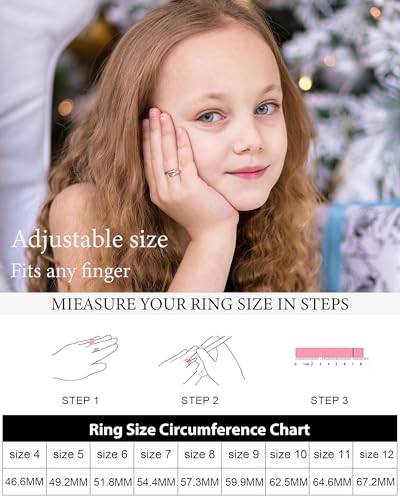 LOVECOM S925 Sterling Silver Hug Rings for Women Teen Girls Mother Daughter - color: Beautiful girl you can do amazing things, size: US Size 6