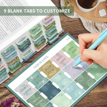 Taja Bible Tabs, 75 Large Print Index Tabs for Women & Men - color: R-coastal Grace