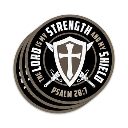 3PCs The Lord is My Strength and My Shield Sticker Christian Cross Bible Verse Sticker Religious Jesus God Faith Waterproof Vinyl Stickers for Laptop Water Bottle Decals Gifts for Women Men 3"x3"