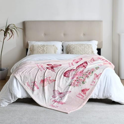 Christian Gifts for Women Faith God Says I Am Butterfly Blanket 50"x60" - color: God Says - Butterfly 02, size: 50"x60"