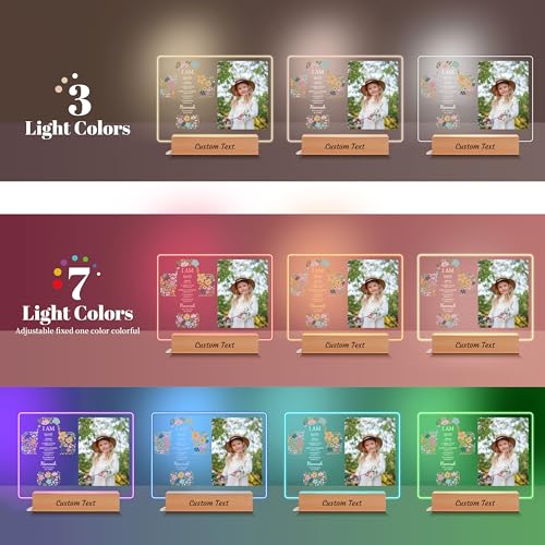 Personalized First Communion Pictrue Frame for Boys Girls, Custom Catholic Baptism Gifts for Kids, Customized Baby Gifts, Baby Shower Baptismal Decorations Sign with Name Night Light, Pictrue Frame