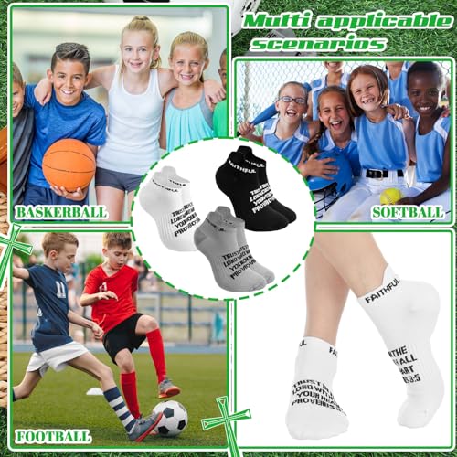 Janmercy 6 Pairs Christian Ankle Socks Fit Us Size 6-13 - color: Black,white,gray