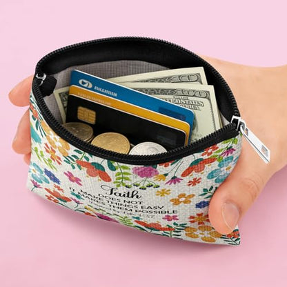 Religious Inspirational Gifts Coin Purse for Women Christian Present for Friend Teen Bible Verse Gift Scripture Present for Sister Daughter Her Coin Pouch Christmas Birthday Gifts Zipper Change Pouch - color: Christian Gifts