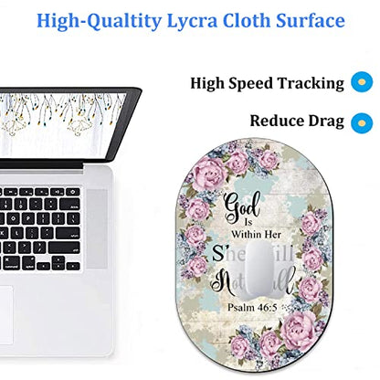 Personality Mouse Pad with Coaster Set, Psalm 46:5 Floral Fashion Design Mouse Pad Non-Slip Rubber Gaming Mouse pad Computer Laptop - color: Psalm 46:5 Floral