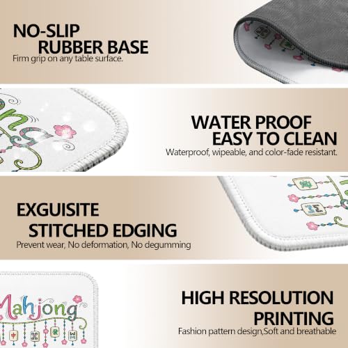 Colorful Mahjong Floral Mouse Pad Mahjong Tile Desk Pad 9.5x7.9 Inch - color: Mahjong