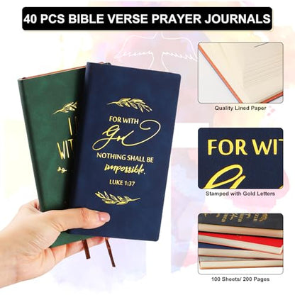 Crtiin 80 Pcs Christian Notebooks with Motivational Pens, Classic Color - color: Classic Color