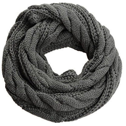 NEOSAN Womens Thick Ribbed Knit Winter Infinity Circle Loop Scarf - color: Twist Charcoal
