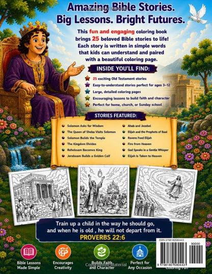 Bible Stories & Coloring Book for Kids (Ages 3–12): Volume 4: From Solomon to Elijah