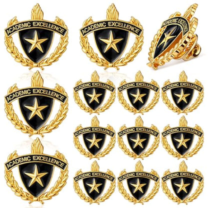 Riceshoot 12 Pcs 2026 Graduation Award Lapel Pins Bulk Academic Honors Enamel Award Lapel Pins Class of 2026 Gifts for Graduation - style: Academic Excellent